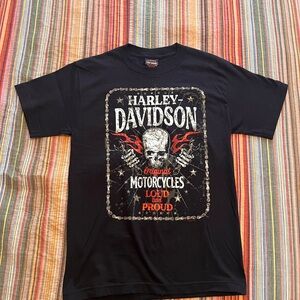 Harley-Davidson Black Short Sleeve Tee with Vintage Graphic